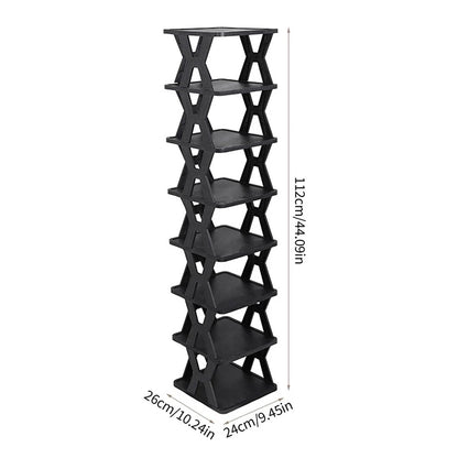 Stackable Plastic Shoe Rack, Vertical Dustproof Shoe Organizer, Sturdy Shoe Storage for Entryway