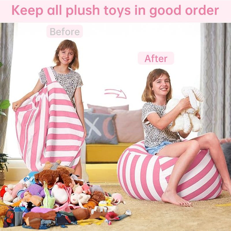 Kids' Beanbag Chair & Plush Toy Set | Premium Cotton Canvas for Cozy Playtime Comfort