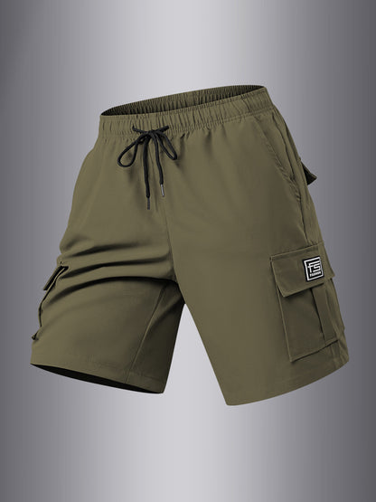 size standard summer cargo shorts for men, casual outdoor hiking multi-pocket shorts