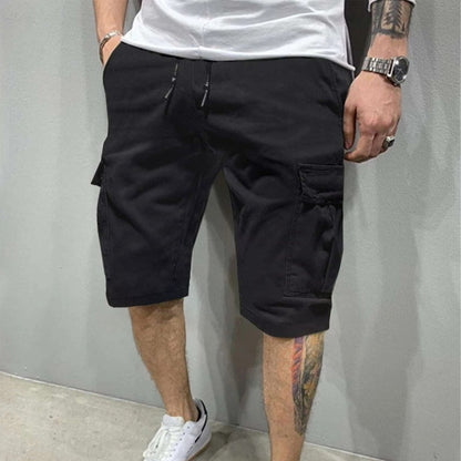 Men's Cargo Loose Straight-Leg Trendy Beach Mid-Length Pants