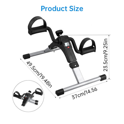 Space Saving Home Cycling Bike with LCD Monitor, Adjustable Resistance, Arm & Leg Workouts, Black/Silver