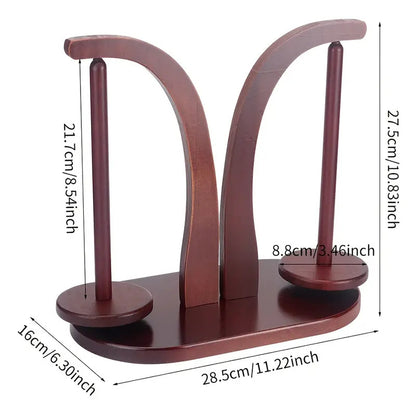 Magnetic Levitation Wool Winder, Portable Hand Spun Yarn Spinner, Manual Crochet Thread Support with Rotating Wooden Stand