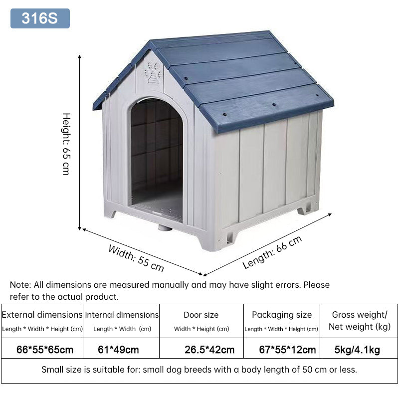 Heavy Duty Outdoor Dog House - 4 Season Insulated Shelter Waterproof & Anti-UV Kennel for All Size Dogs