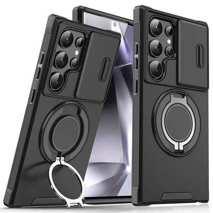 Samsung S26 Ultra Magnetic Rotating Car Mount Phone Case A17 Lens Flip Cover S25 Shockproof