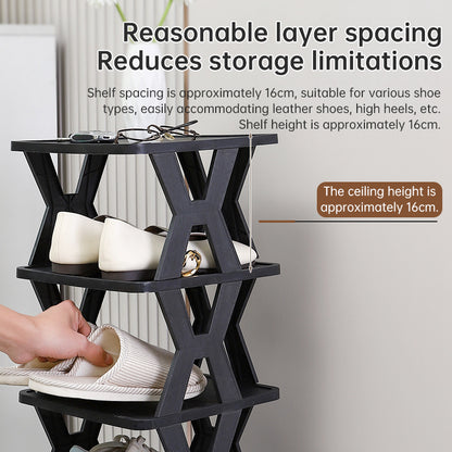 Stackable Plastic Shoe Rack, Vertical Dustproof Shoe Organizer, Sturdy Shoe Storage for Entryway