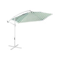 Green & White Striped Garden Patio Umbrella — Outdoor Sun Shade