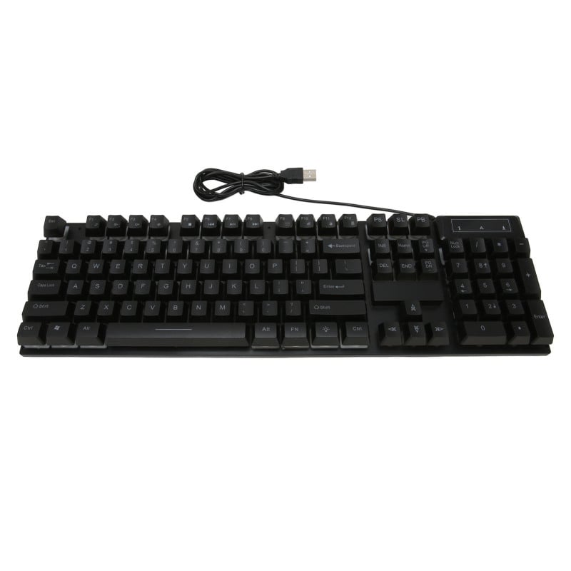 Gaming Keyboard – Wired 104-Key Ergonomic Backlit USB Keyboard