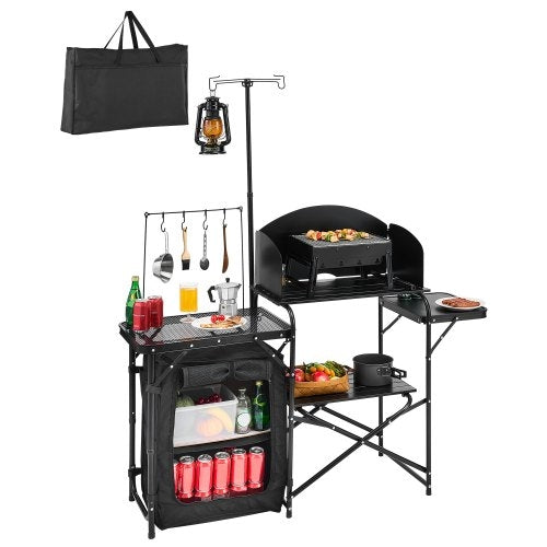 Portable Aluminum Camping Kitchen Table — Outdoor Cook Station