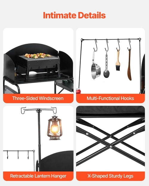 Portable Aluminum Camping Kitchen Table — Outdoor Cook Station