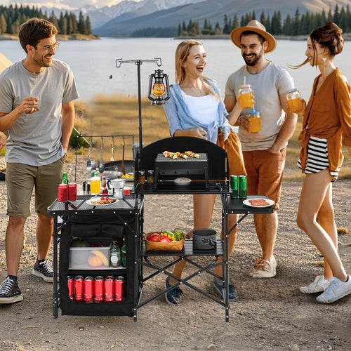 Portable Aluminum Camping Kitchen Table — Outdoor Cook Station