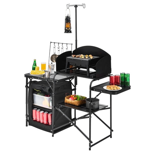 Portable Aluminum Camping Kitchen Table — Outdoor Cook Station