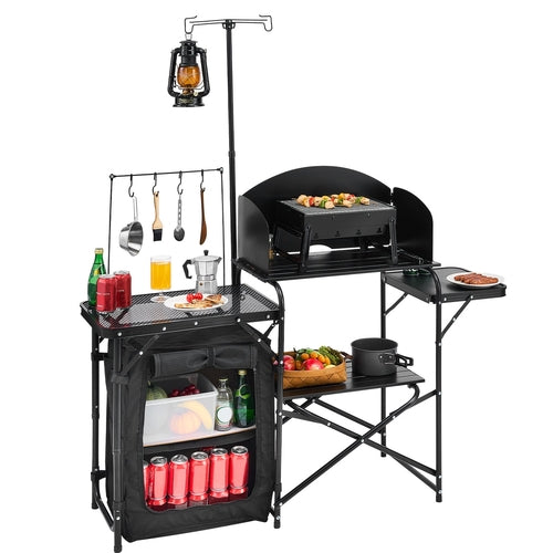 Portable Aluminum Camping Kitchen Table — Outdoor Cook Station
