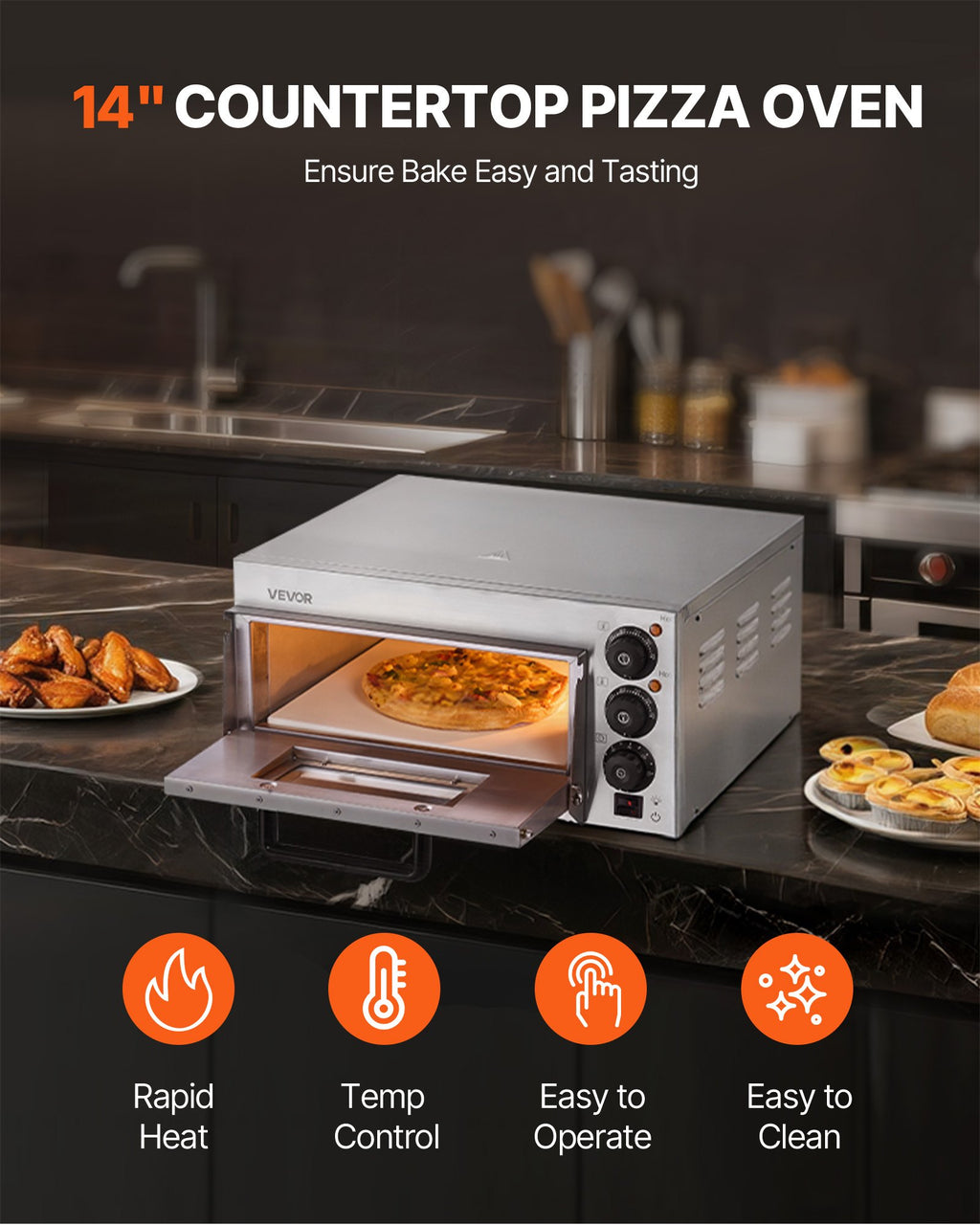 Commercial Countertop Pizza Oven Electric Pizza Oven for 35.56 cm