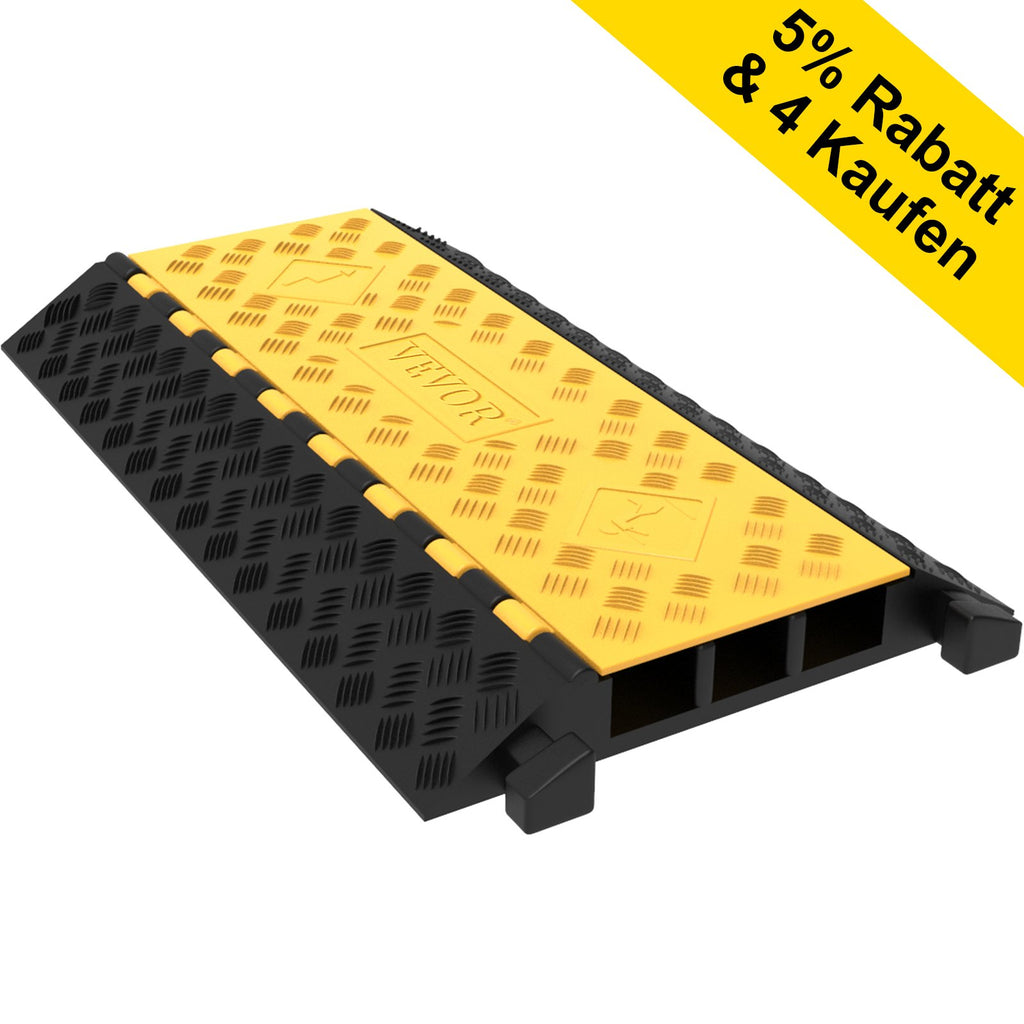 3 Channel Rubber Cable Protector Ramp 94.5x50x8 cm Heavy Duty Cable