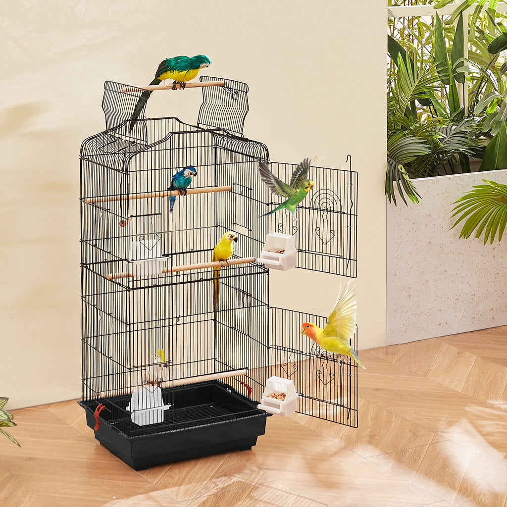 41-inch Open Top Large Parrot Bird Cage, Hanging Bird Cage for