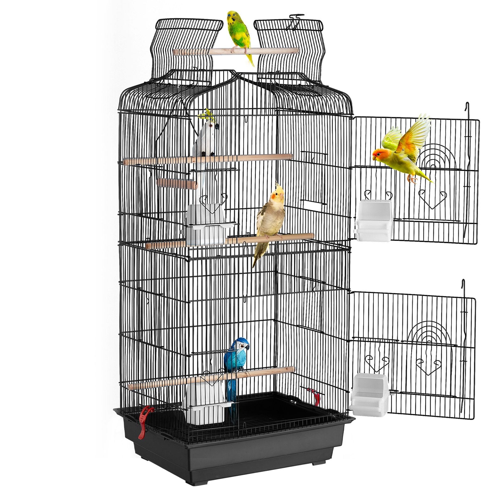 41-inch Open Top Large Parrot Bird Cage, Hanging Bird Cage for